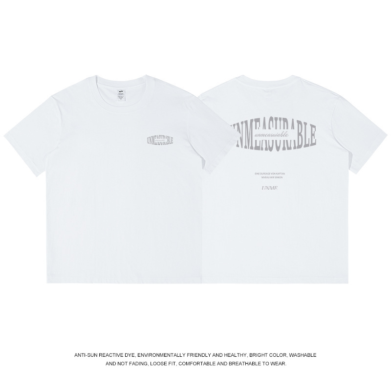 メンズ夏服ゆったり純綿半袖メンズカジュアルTシャツトレンドブランドメンズ個性派プリントトップスins女性卸売|undefined