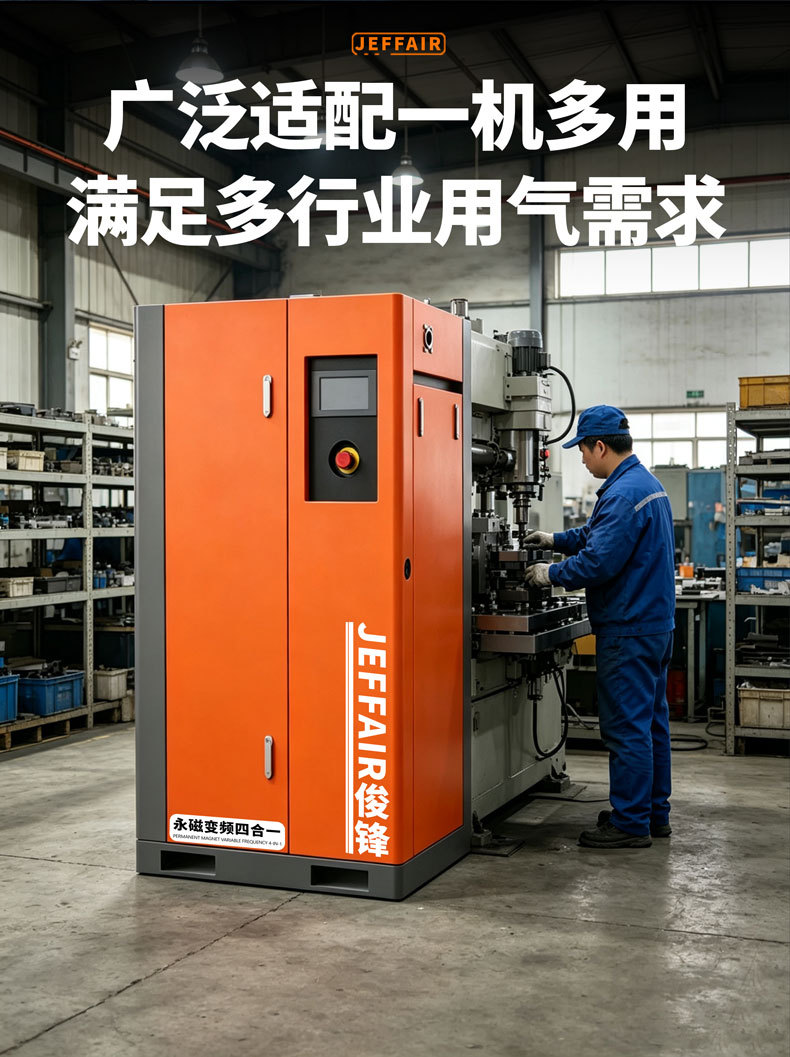 Junfeng Top Ten Famous Brands Air Compressor 7.5Kw 11Kw Industrial Grade Permanent Magnet Variable Frequency Screw Type Air Compressor