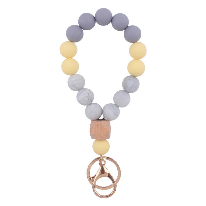 Creativa nueva pulsera de silicona muñeca llavero DIY colgante contraste color silicona llavero