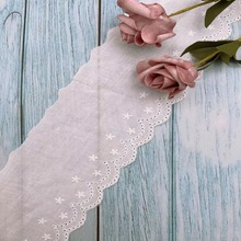 白色刺绣棉布花边童装下摆花边辅料装饰条码5000款花边闪电拿样