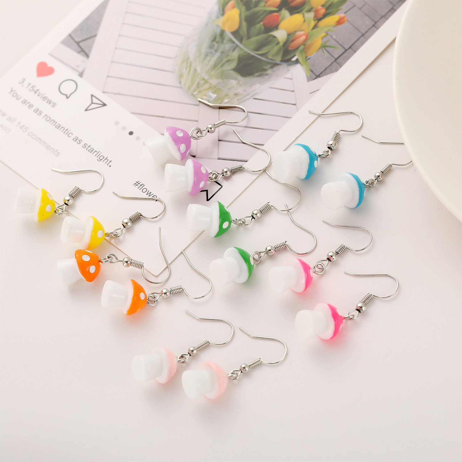 New Creative Simple Fashion Style  Pastoral Mushroom Earrings display picture 4