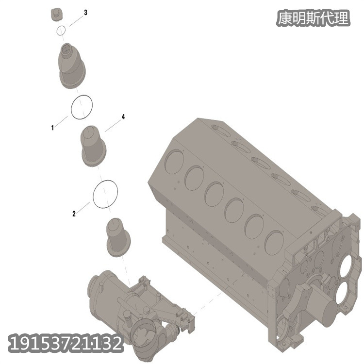 工程机械配件柴油机润滑油冷却器转换套件3633026