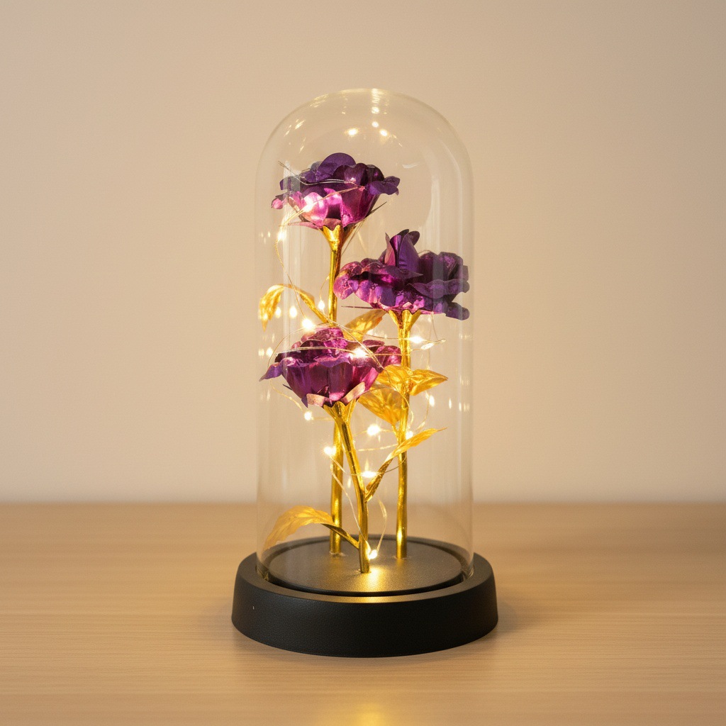 3 flores doradas de flores eternas regalos del Día de la Madre Qiuxi decorativos de mesa ramo de flores regalos del Día de San Valentín transfronterizos