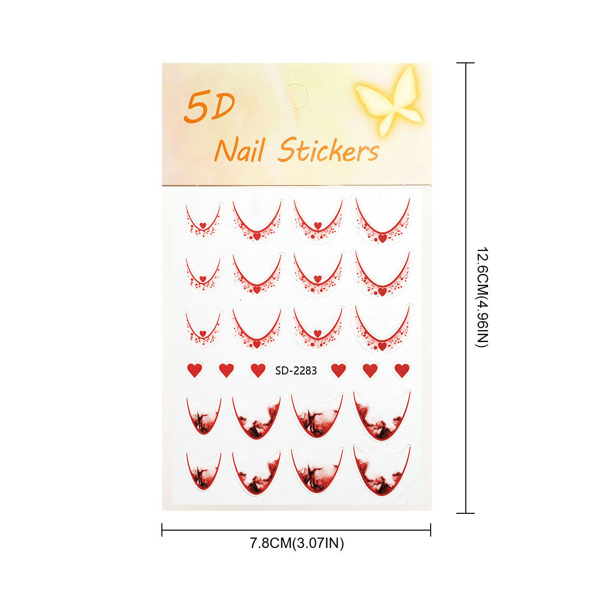 Etiqueta engomada de uñas francesa degradada de estilo explosivo transfronterizo Etiqueta engomada de accesorios de uñas de bricolaje Etiqueta engomada adhesiva INS Etiqueta engomada de uñas en stock