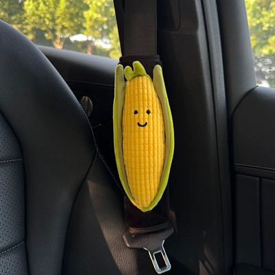 Seatbelt decoration carrot corn Seat belt shoulder pad - corn-black-velvet-shoulder-pads
