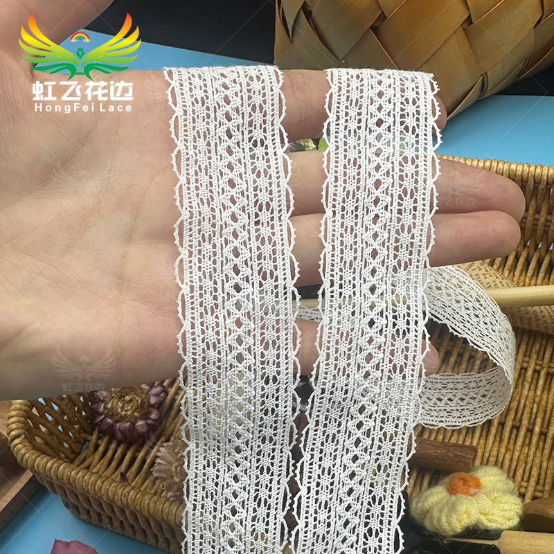 Bilateral Symmetrical Micro-Wavy Edge Hollow-Out Pure Cotton Lace High-Quality Han Clothing Patchwork Accessories Curtain Decorative Tape