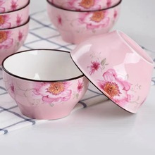 面汤碗家用6英寸面碗陶瓷7寸8寸汤碗个性创意粉色汤碗批发餐具