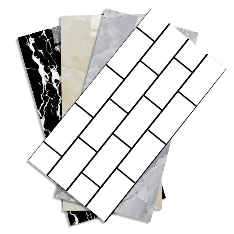 Pegatinas de pared de azulejos de cerámica gruesos, paneles autoadhesivos de aluminio-plástico 3D, renovación de baño, pegatinas de azulejos resistentes a las manchas, pegatinas para cubrir agujeros.