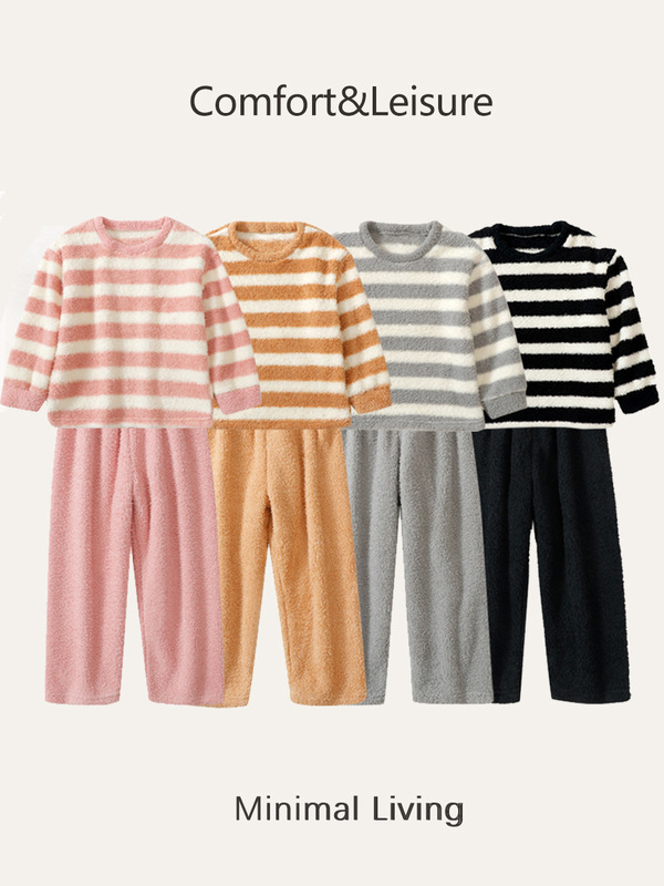 儿童秋冬睡衣套装加绒加厚宝宝保暖家居服暖暖衣暖暖裤亲子款|undefined