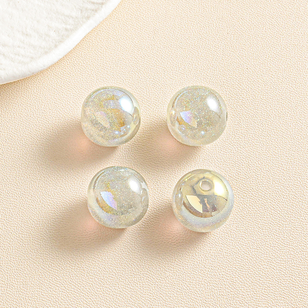 【20-30 piezas】Cuentas redondas brillantes doradas con efecto marino estrellado para pulseras, cadenas de teléfono, accesorios de joyería, cuentas sueltas