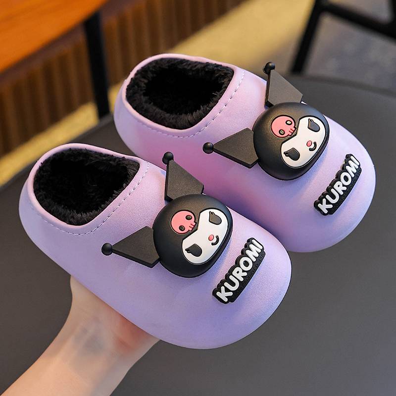 Sanliou otoño y invierno bolsas de niños zapatos de tacones de algodón para niñas calientes y almacenamiento impermeable Lomi zapatillas de algodón para padres e hijos