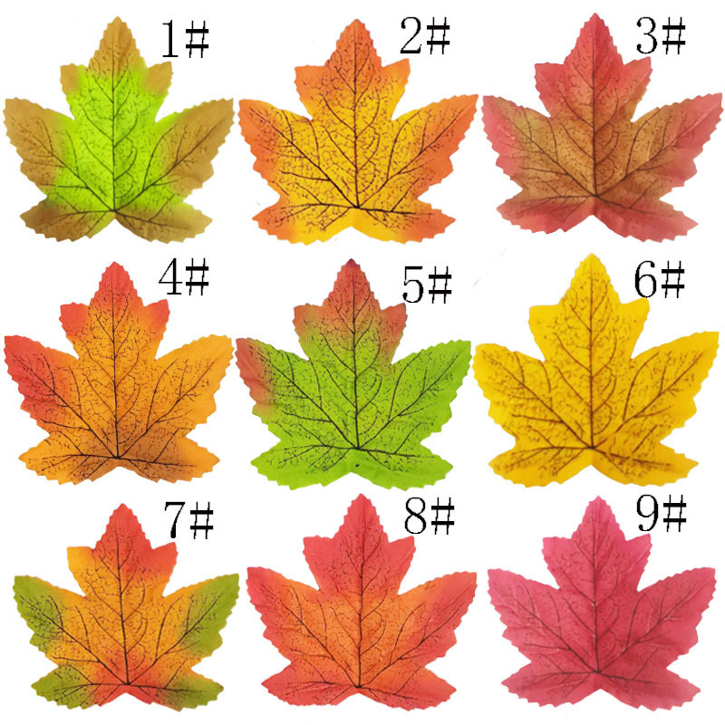 Xiaoyu artificial flower Autumn Maple Leaf Canadian maple leaf 9cm leaves foreign trade Hot Selling Halloween decorative leaves