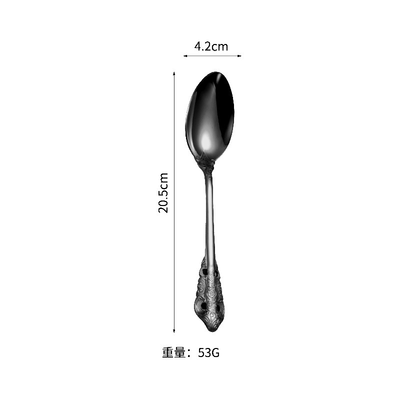 クロスボーダーステンレスナイフフォークスプーンレトロレリーフ食器セットギフトボックスホテルレストラン宮廷ステーキナイフフォークスプーン|undefined