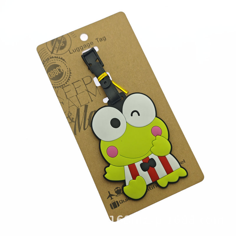 Sanrio animación gran ojo rana jade Gui perro mono pequeño elefante etiqueta de equipaje identificación colgante