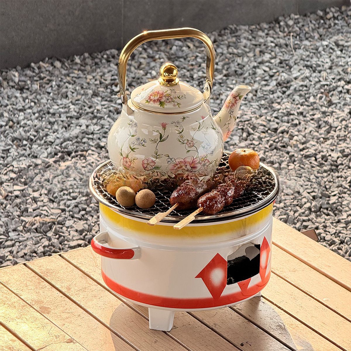 Enamel Double-Ear Soup Pot, Thickened Enamel Pot, Suitable for Induction Cooker and Charcoal Fire, Household Double-Ear Stew Pot, Export Cookware