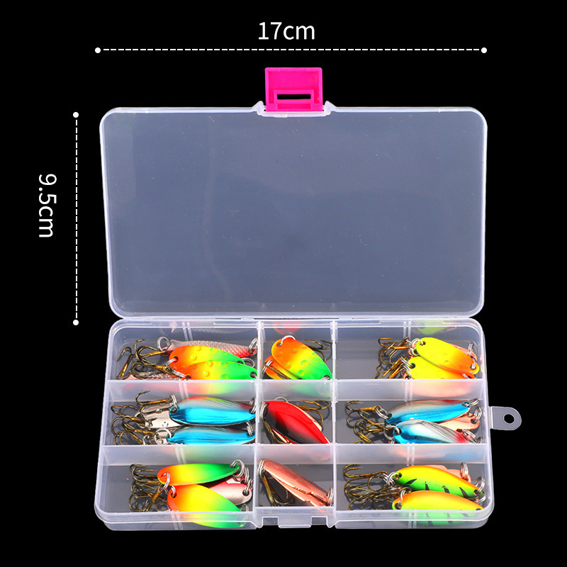 Weihe Luya lentejuelas de metal colorido 31 piezas traje de cebo de imitación hoja de hierro Luya falso cebo traje de pesca transfronteriza