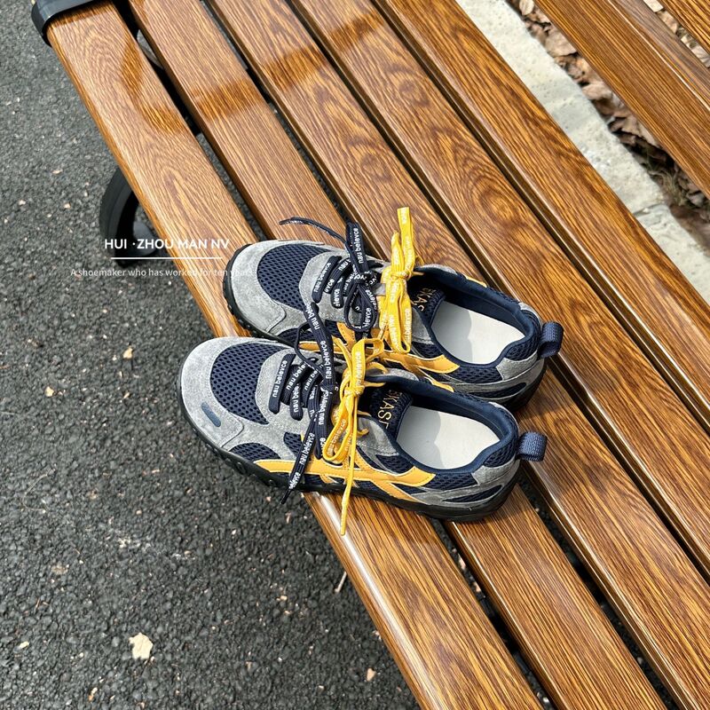 真皮厚底德训鞋女2025新款百搭网面鸳鸯鞋带休闲运动鞋平底阿甘鞋|undefined