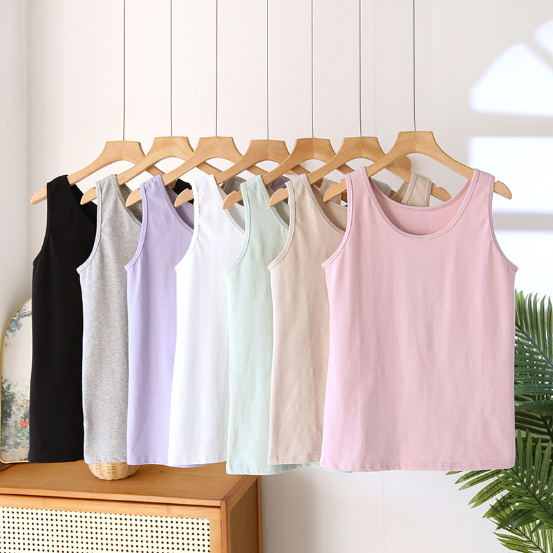 Summer Lycra Cotton Vest Camisole Women's Thin Elastic Sleeveless Top Pure Cotton Bottoming Shirt Sports Bra Can Be Worn Outside Summer Lycra Cotton Vest Camisole Women's Thin Elastic Sleeveless Top Pure Cotton Bottoming Shirt Sports Bra Can Be Worn Outside