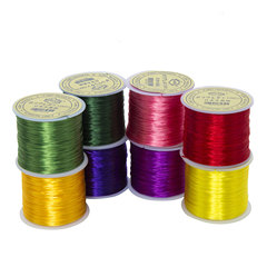 0.6mm Flat Japanese Crystal Bead Elastic String, Crystal Garnet Bead String for DIY Agate Bracelet, Small Spool