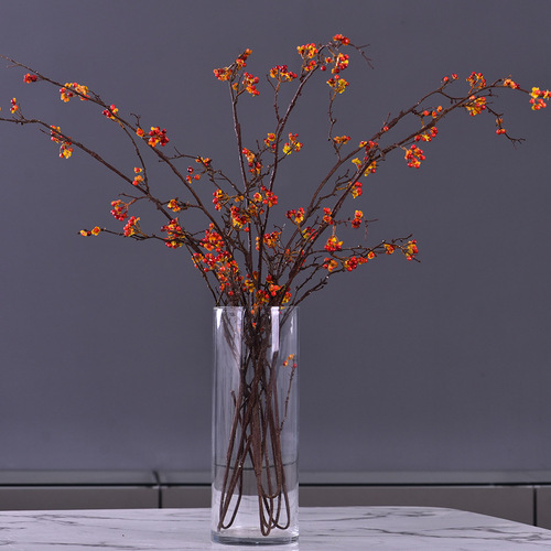 Factory Direct Sale of New Chinese Style Flower Arrangement Artificial Berry Fake Smilax Home Decor Artificial Flower Golden Willow Mountain Return