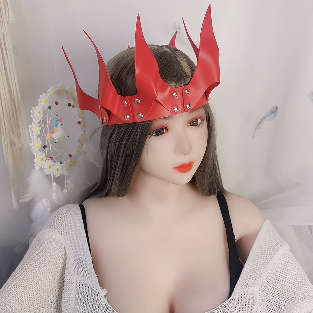 Juguetes sexuales para adultos transfronterizos de cuero reina tocado máscara coqueteo cos juguetes alternativos sexy tentación corona