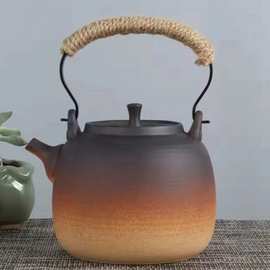围炉煮茶茶壶柴烧煮提梁陶壶可明火炭炉酒精炉可用茶炉野外泡茶