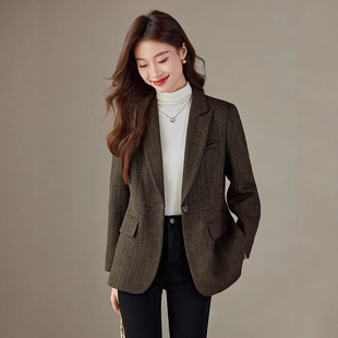 high quality Women's Professional Wear 2024 Autumn and Winter Fashion Thick Wool Long Sleeve Suit Trendy Goddess Elegant Dress