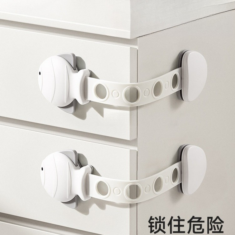 儿童锁扣抽屉锁安全婴儿防开防夹手宝宝推拉门冰箱防护柜子柜门锁