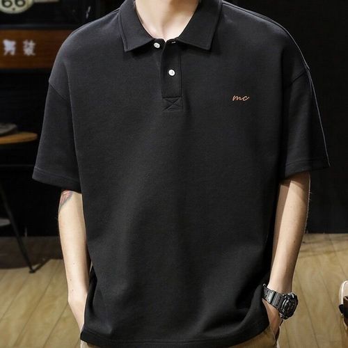 Origin brand retro polo shirts for men, summer high-end style, heavy-duty men's clothing, loose plus size men's short-sleeved tops