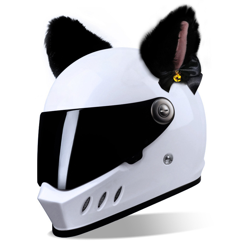 밝은 흰색 (블랙 미러) + 블랙 벨 귀