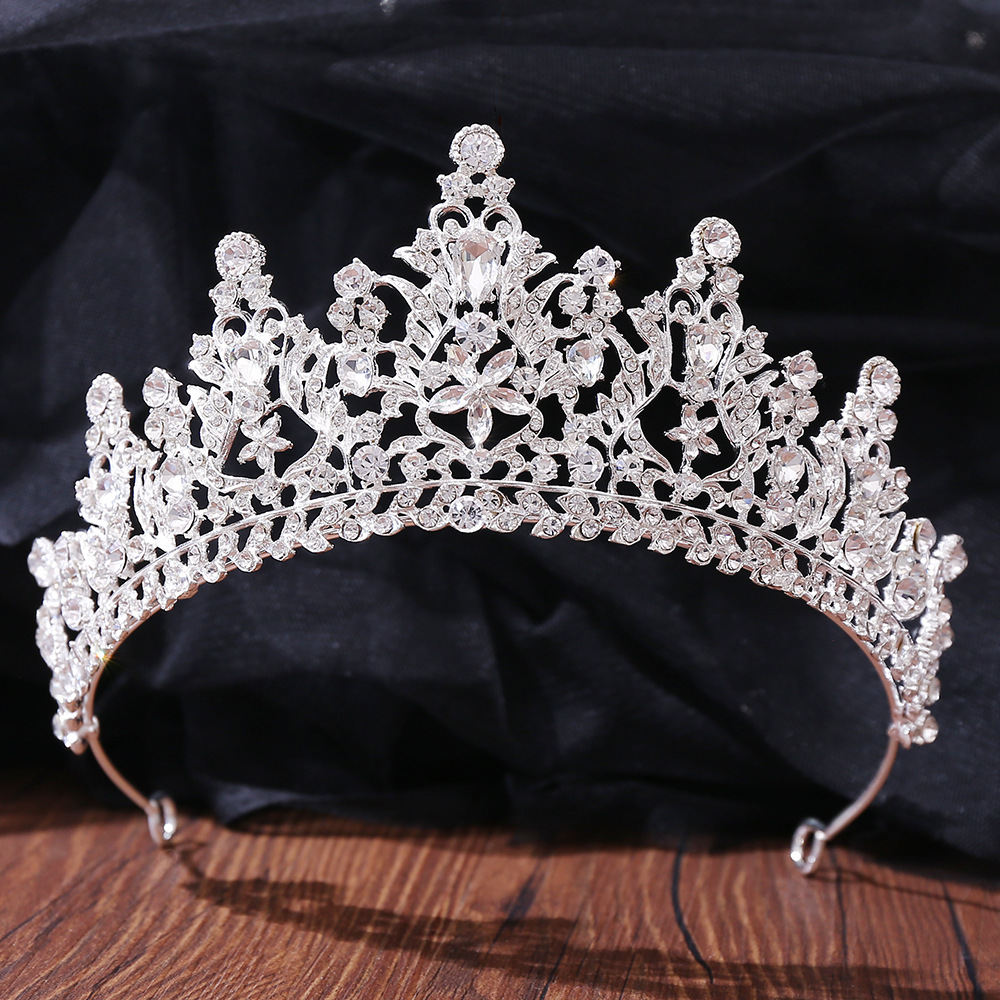 Baroque Style Crown Alloy Inlay Crystal Rhinestones Crown 1 Piece display picture 1