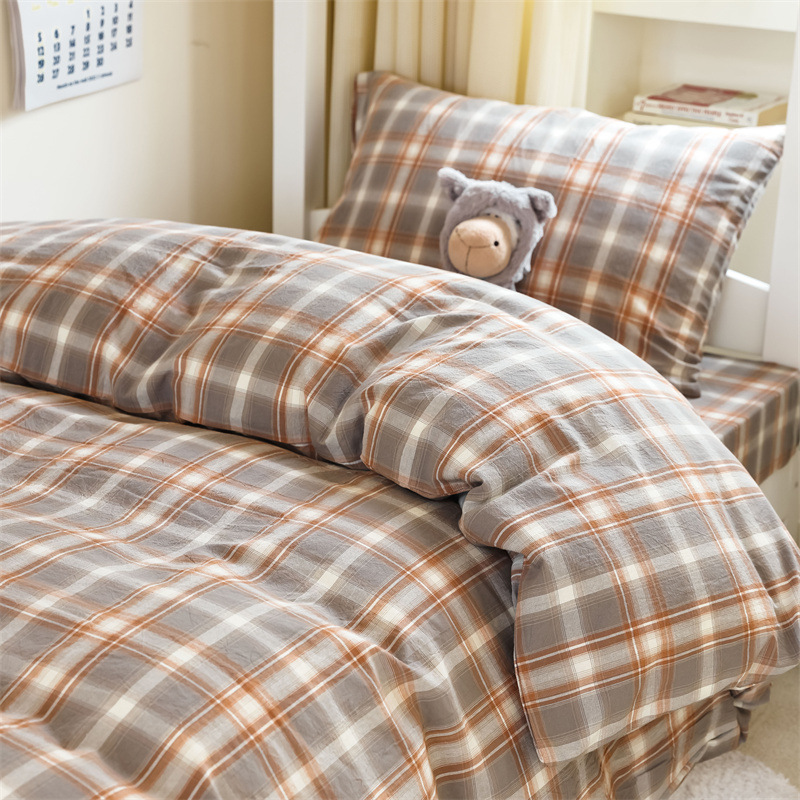 Ropa de cama, dormitorio de estudiantes, traje de tres piezas, algodón puro, 2025, sábanas nuevas, funda de edredón, universal para todas las estaciones