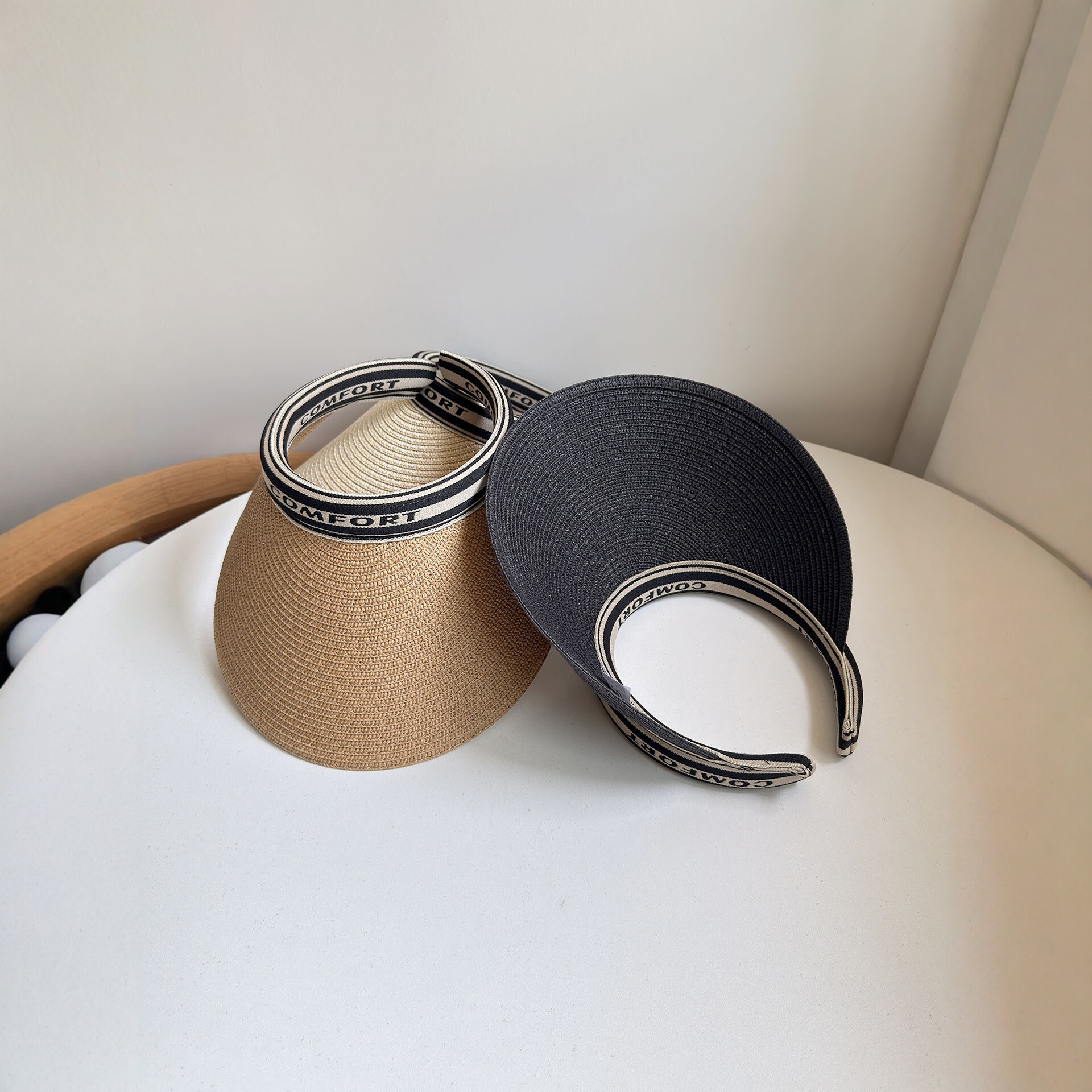 Damen-Sommer-Sonnenschutzhut mit breiter Krempe, Strohgewebe, Stirnband, vielseitiger Gesichtsschutz für Outdoor-Aktivitäten_voghion.com