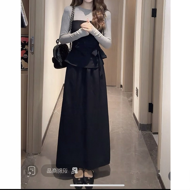 【暮色周末】秋季慵懒感宽松简约上衣~精致吊带~半身裙套装女新品|undefined