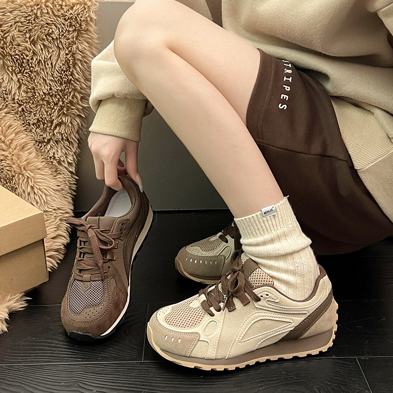 Chao Bunan ~ zapatos waffle coreanos Gump para mujeres 2025 primavera nuevos zapatos deportivos casuales para correr con suela suave