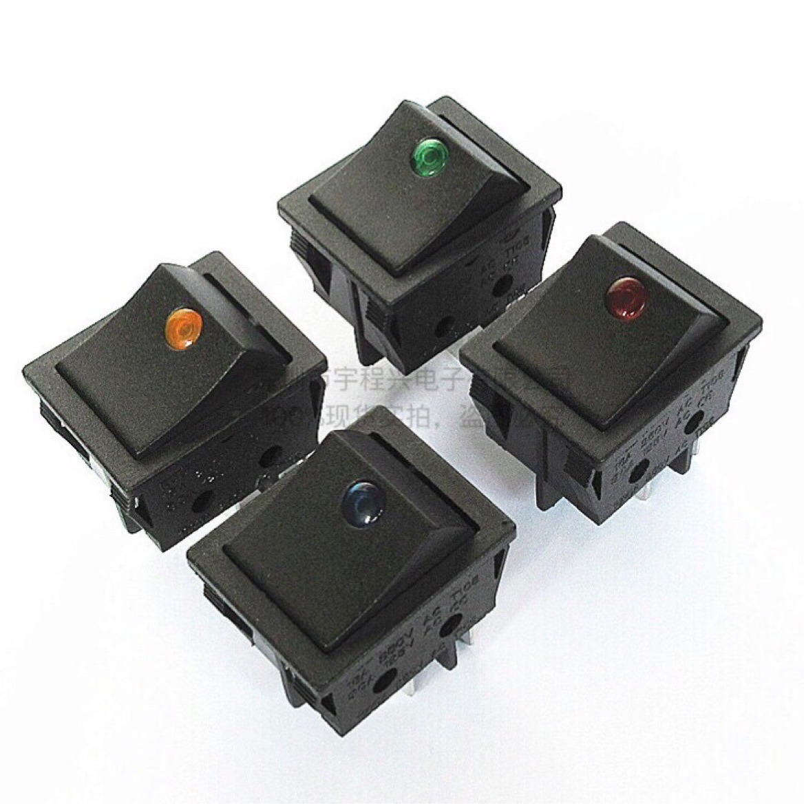 船型开关KCD4四脚带灯猫眼电源开关按钮开关水泵开关跑步机