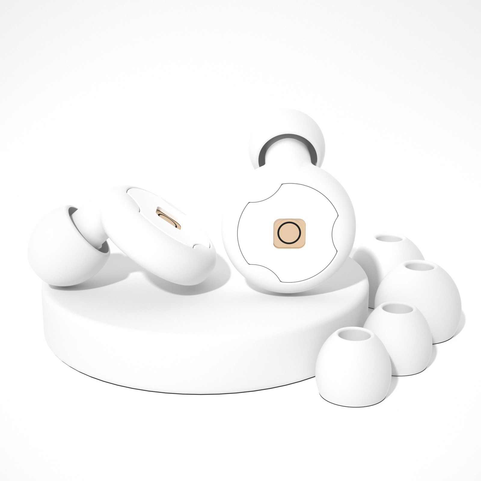 원형 필터형 귀마개 + 필터 + 마카롱 가방 + PP 수납함 화이트