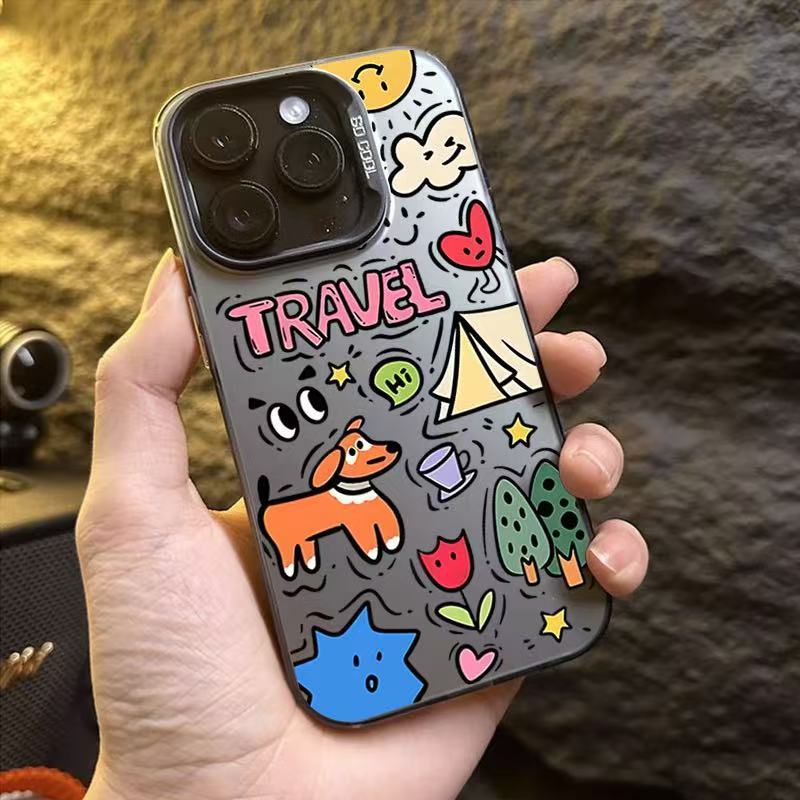 Nuevo cachorro de graffiti para iPhone 16 funda para teléfono móvil Apple 15promax/14 anti-caída 13pro1 2/11x