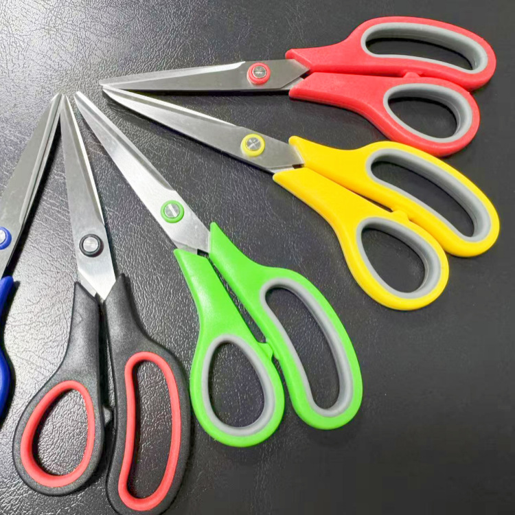 Yangjiang 8 pulgadas tijeras de caucho y plástico tijeras de acero inoxidable para el hogar tijeras de cocina tijeras de corte de papel de oficina tijeras para estudiantes tijeras fuertes