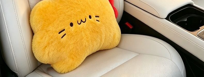 Headrest suitable for all seasons, same style lumbar support cushion, waist-protecting pillow, cartoon car seat cushion, cute car pillow