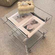 时尚透明迷你小推车茶几|客厅多场景收纳神器|网红必备收纳推车厂
