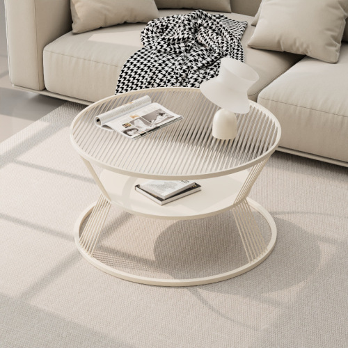 Internet celebrity minimalist mini round table small apartment home round coffee table modern light luxury creative Changhong glass side table