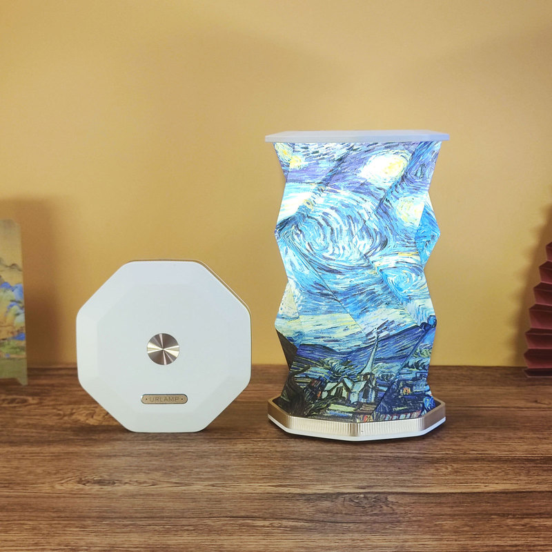 创意礼品折叠旋转灯中秋文创小夜灯伴手礼便携氛围灯折纸书灯礼物|undefined
