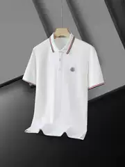 European and American summer men's polo shirt made of pure cotton, with K-mouth polo stripes and a short sleeved collar. New T-shirt for casual and business use