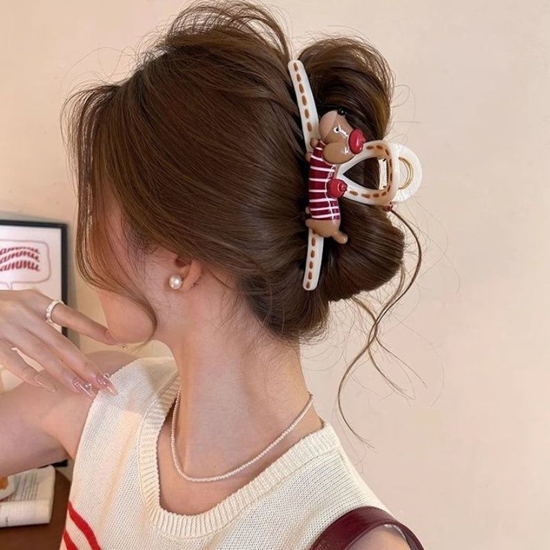 1#Accesorios de doble cara con pinza de dibujos animados de garabato de cachorro rojo-13cm