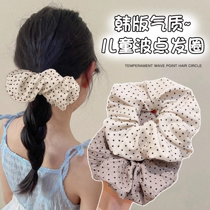 Coreana para niños ondulado punto del intestino grueso anillo de cabello de banda de goma de alta elasticidad cabello de niñas atado cabello de cabello no daña adornamiento para el cabello