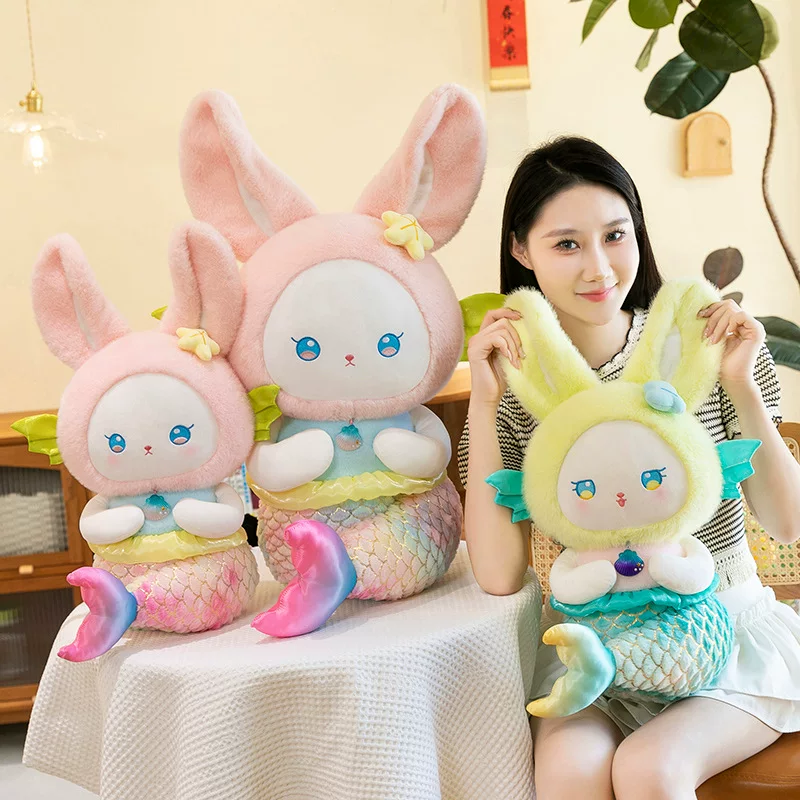 Plush rabbit, toy, children's pillow for sleep, appeases rag doll, new collection, mermaid, Birthday gift
