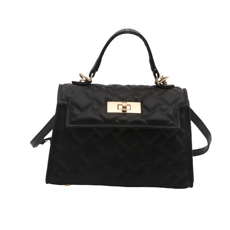 Este año, la popularidad de la cerradura casual 2024 nueva moda de invierno de diseño simple, bolso de hombro, bolso de diamante