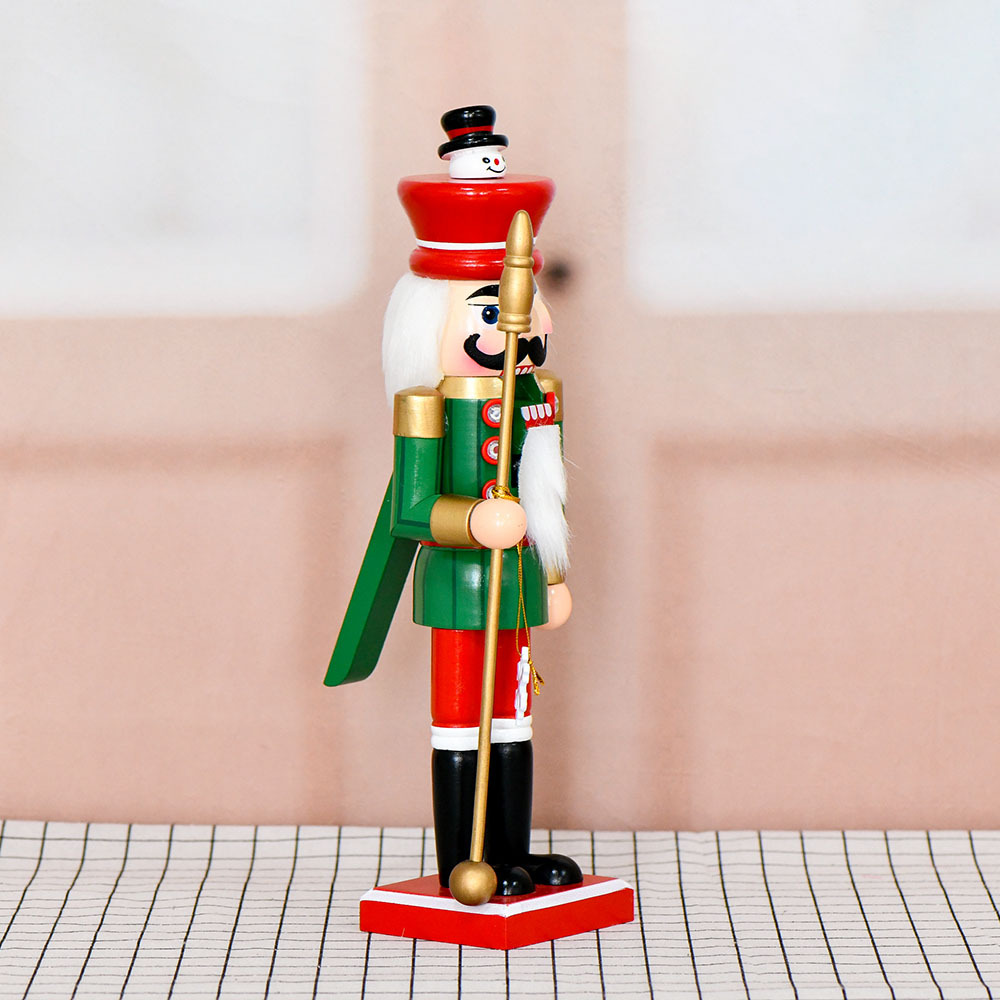 Transfronterizo 35cm pan de jengibre hombre de nieve palo de nuez soldado decoraciones navideñas fábrica de muñecas de madera al por mayor