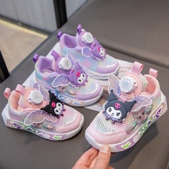 女童鞋子2024春季新款學生鞋旋轉紐扣鞋子女孩休閒鞋中大童跑步鞋